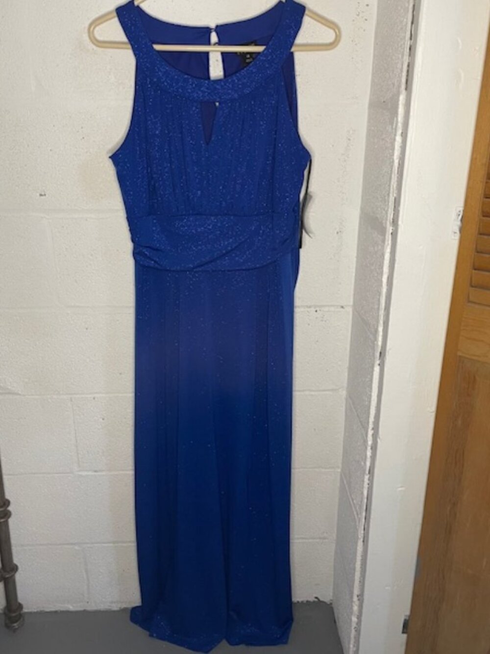 NWT Formal Royal Blue Sparkling Keyhole Dress